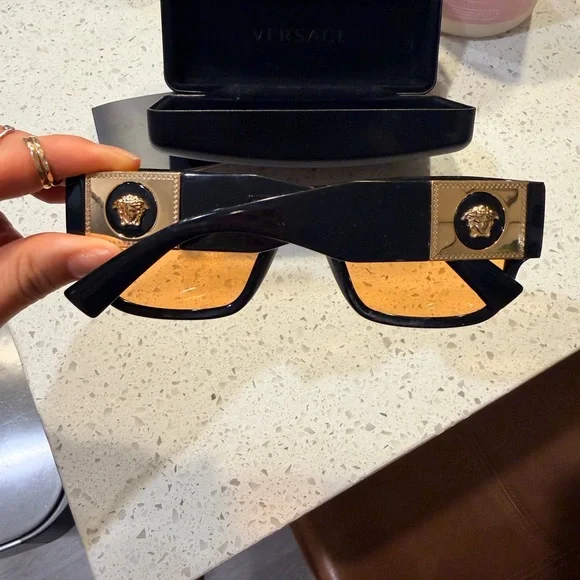 Versace Sunglasses with Black Frame and Amber Lenses VE4406 - Picture 2 of 2